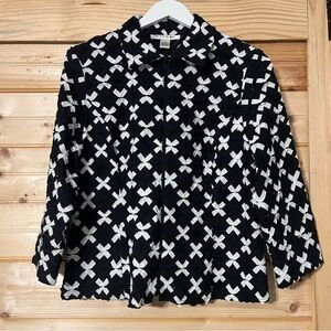 RAFAEL Black and White Patterned Blazer